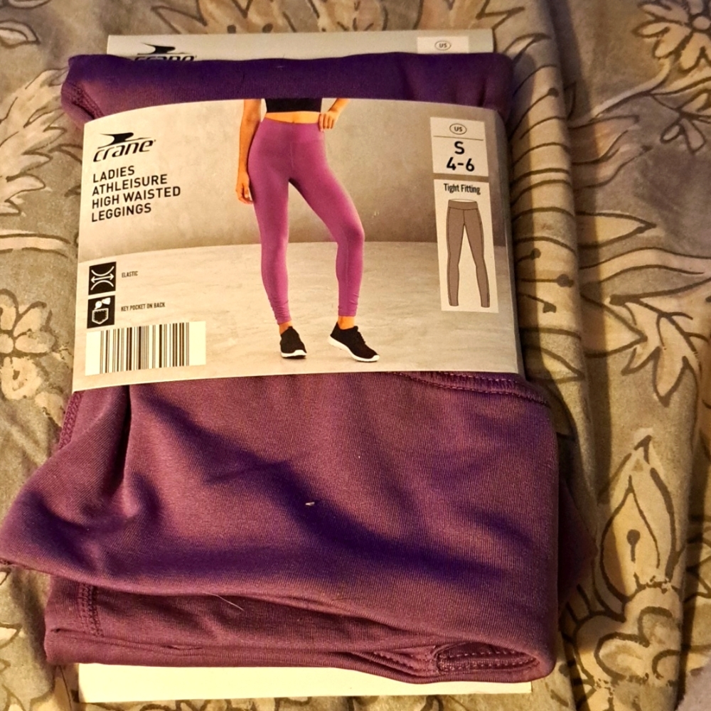 High waisted leggings )purple)